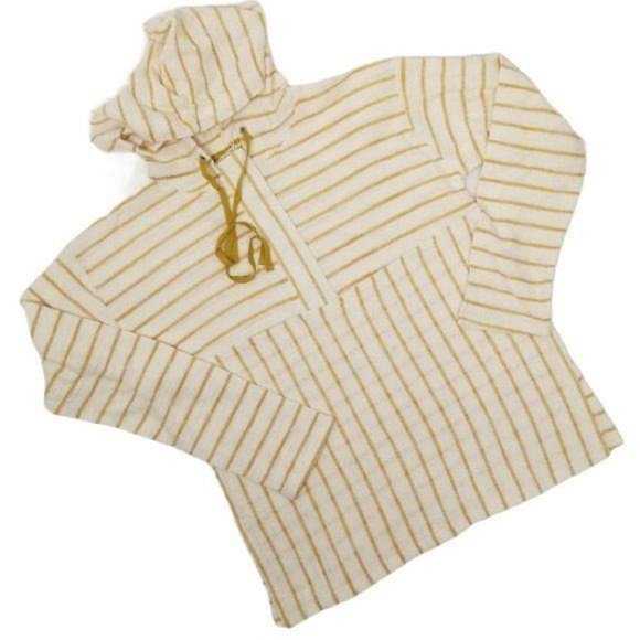 Hem & Thread Yellow Striped Snap Up Hoodie - Picture 1 of 8